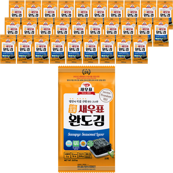 새우표 완도 도시락김, 2g, 240개