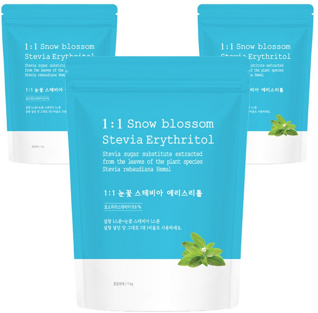 자연지애 눈꽃 스테비아 에리스리톨, 1kg, 3개