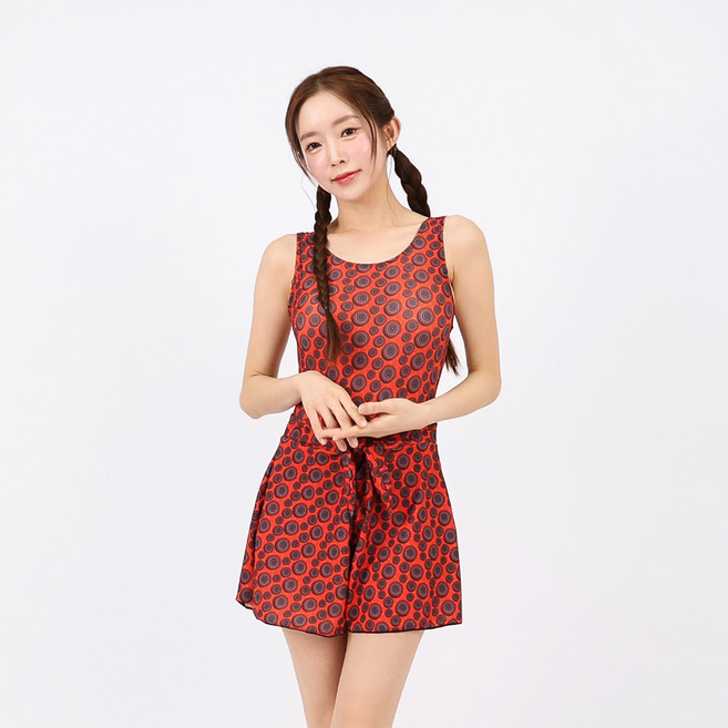 아쿠아티카 여성용 실내 수영복 + 치마바지 세트 AQA14DB