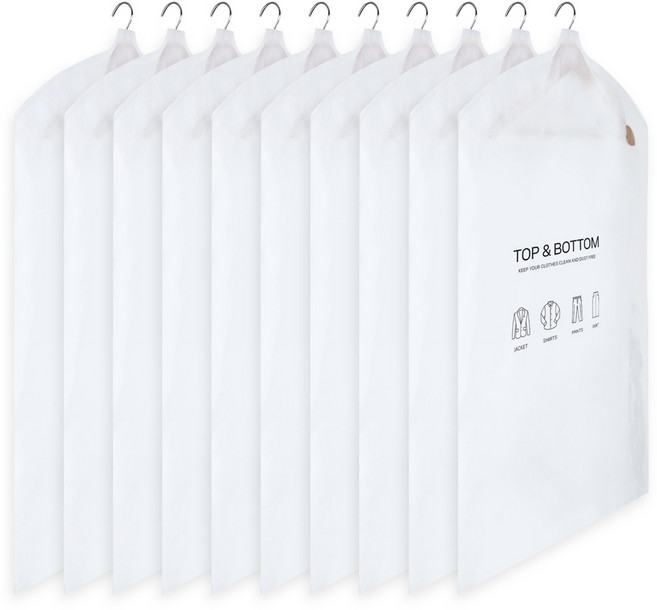 코멧 베이직 모던 옷커버 양복용 화이트, 1개입, 10개