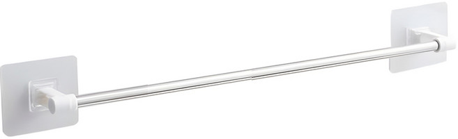 홈앤코 무타공 부착식 욕실 스마트 수건걸이, 실버 + 화이트