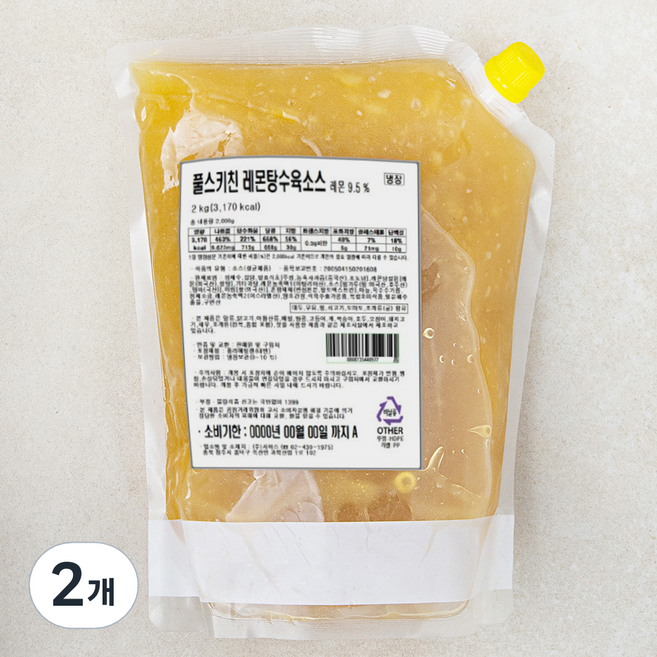 풀무원 풀스키친 레몬 탕수육 소스, 2개, 2kg