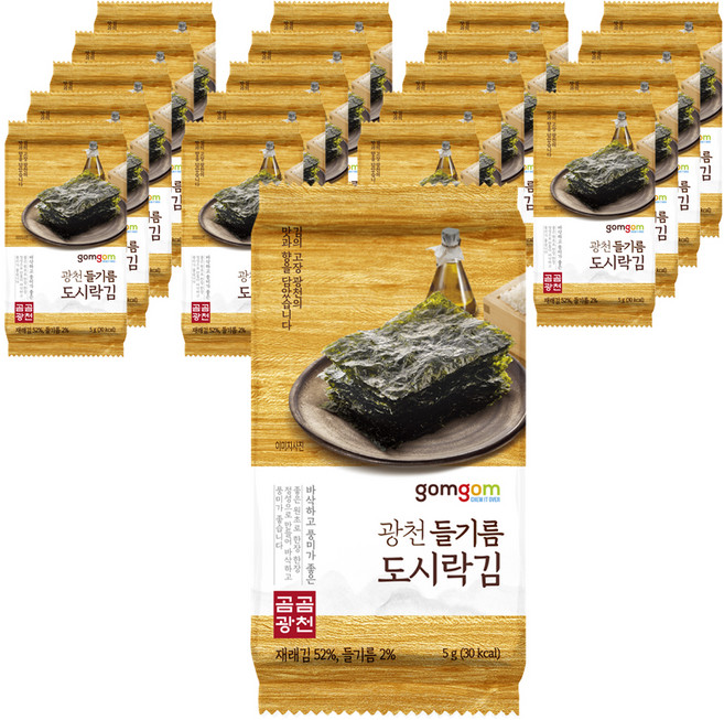 곰곰 광천 들기름 도시락김, 5g, 20개