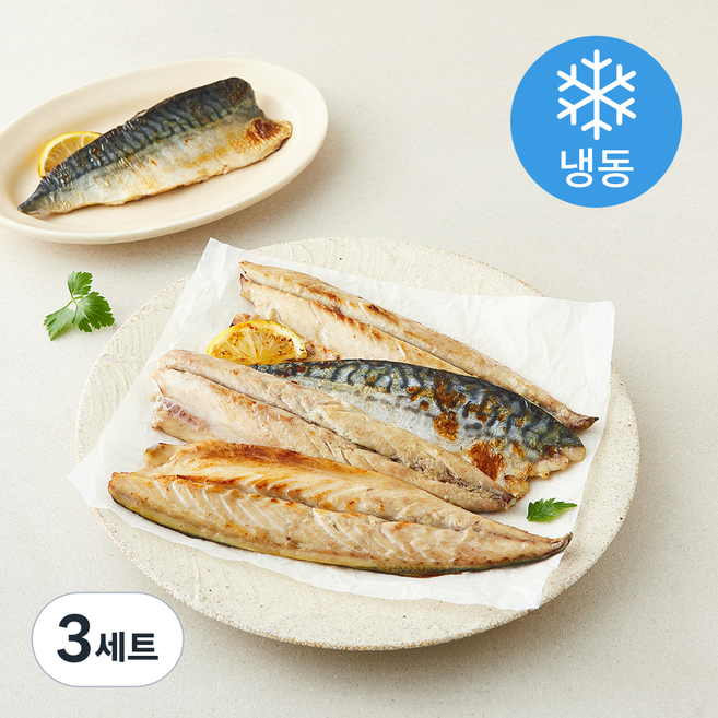 비비수산 순살 99.9% 가시제거된 직화 구운 고등어 5편 (냉동), 3세트, 400g(중)