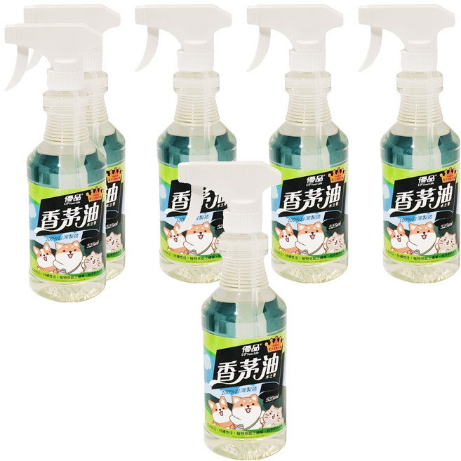 優品 香茅油 噴槍, 525ml, 6瓶, 香茅