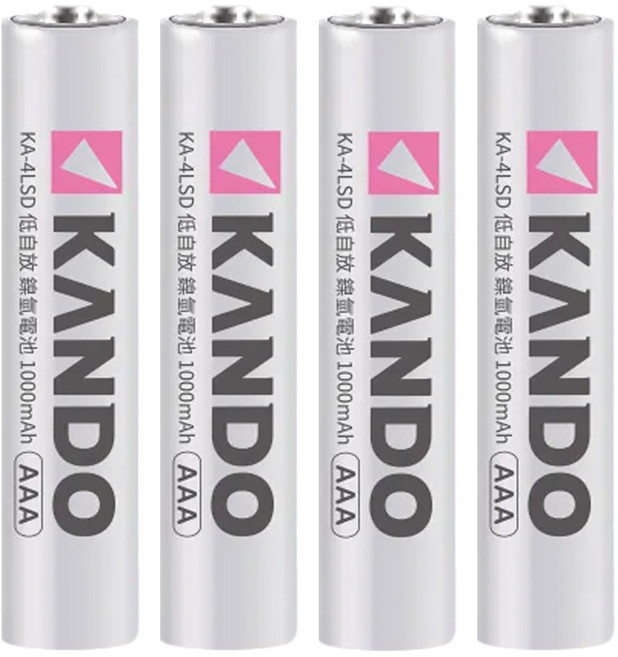 KANDO 感動 4號低自放鎳氫充電電池 1000mAh KA-4LSD, 4顆, 1組