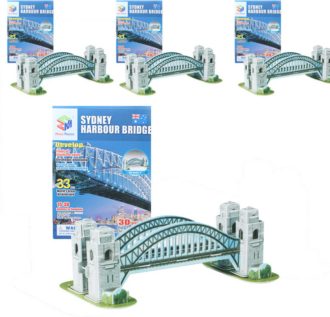 빅드림 시드니 하버브리지 3D 입체퍼즐 4p 세트, 혼합색상, 1개, 33피스