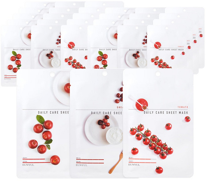은율 데일리케어 시트 마스크팩 영양공급 사과 10p + 시어버터 10p + 토마토 10p, 30개입, 3개