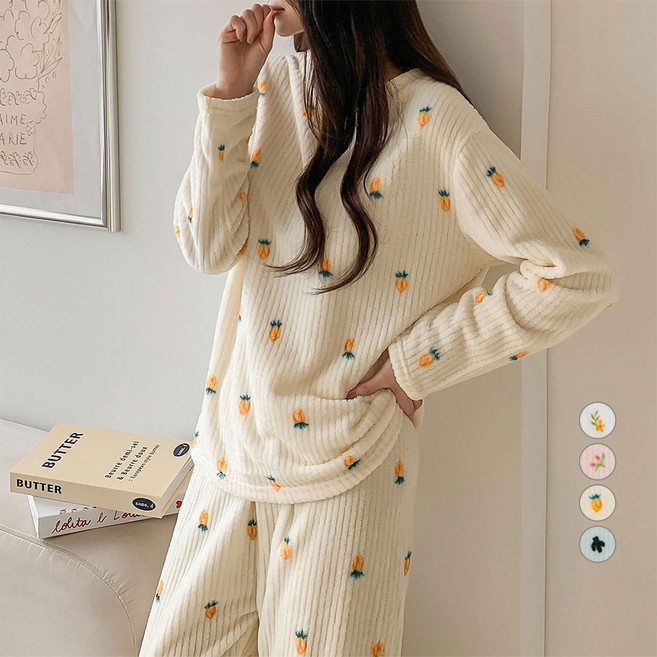 afinar 女款重點圖案長袖睡衣套組