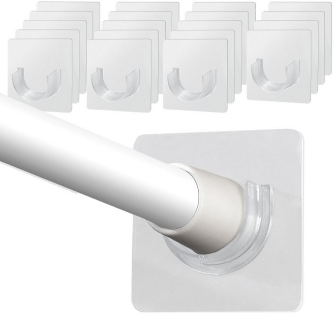 TheLiving 접착식 압축봉 고정걸이 후크, 투명, 20개