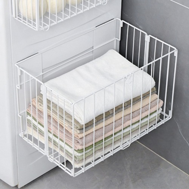 라슈에뜨 대용량 바스켓 접이식 자석 세탁 바구니, 화이트