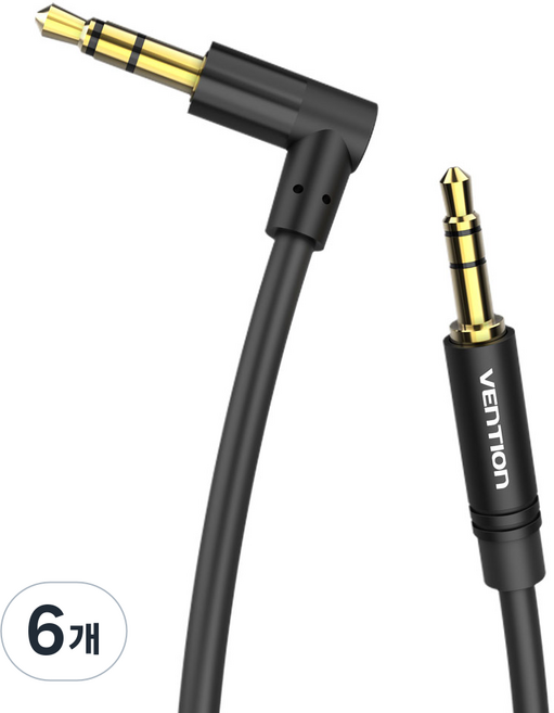 VEnTIOn 威迅 90度 3.5mm AUX 音源線 0.5m, 黑色, BAKBD-T