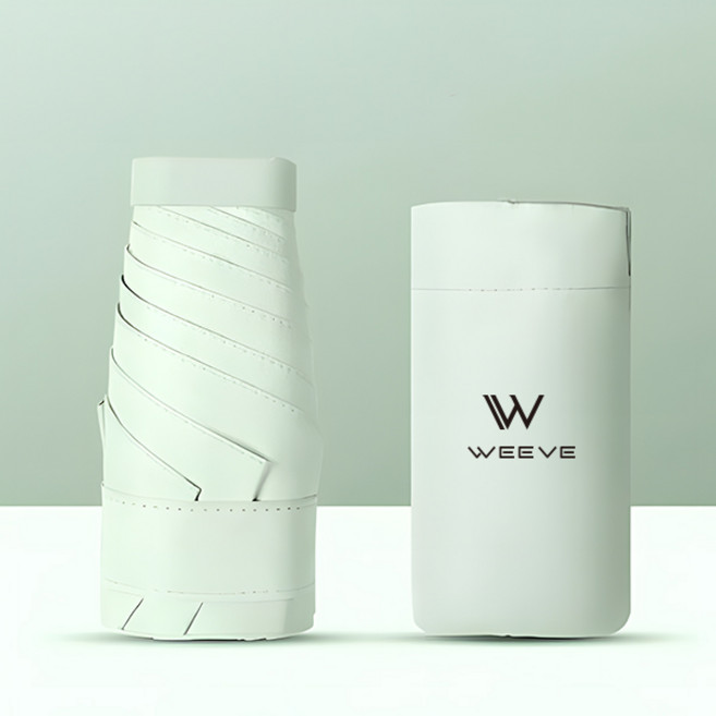 WEEVE UV 99.9%防紫外線 超輕量遮光5折迷你雨傘陽傘兩用 + 含傘套
