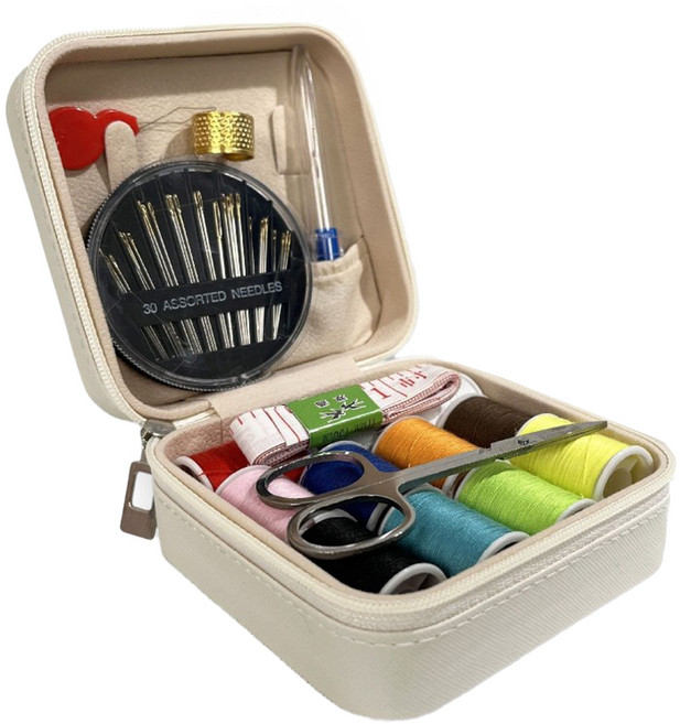 베노 휴대용 반짇고리 16종 세트, 아이보리, 1세트