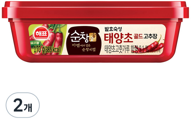 순창궁 태양초 골드 고추장, 170g, 2개