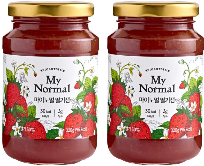 마이노멀 딸기잼, 320g, 2개