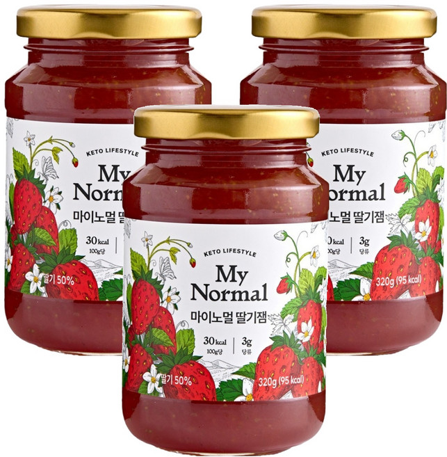 마이노멀 딸기잼, 320g, 3개
