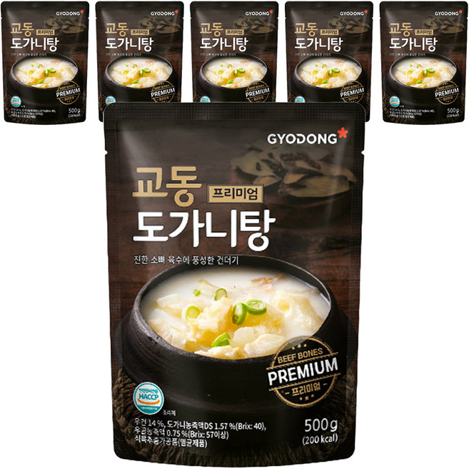 교동식품 프리미엄 도가니탕, 500g, 6개