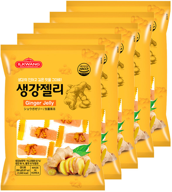 일광제과 생강젤리, 280g, 5개