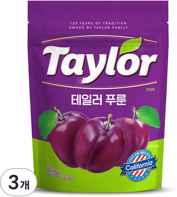 테일러 푸룬건자두, 250g, 3개