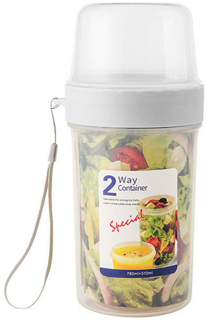 데일리픽 다이어트 샐러드 요거트 2중 도시락 L, 1개, 혼합색상