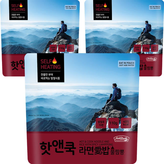 이지밥 핫앤쿡 라면애밥 불짬뽕, 110g, 3개