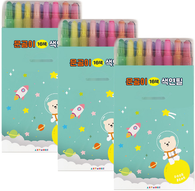 아트모아 토이 색연필 3p, 16색, 1세트