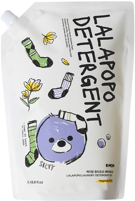 케이맘 랄라포포 유아용 세탁세제 목련향 리필, 1개, 1.3L
