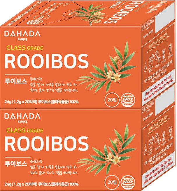 다하다 루이보스차, 1.2g, 20개입, 2개