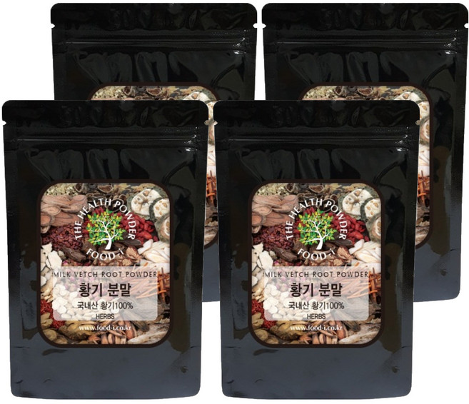 푸드아이 국내산 황기 분말, 4개, 200g