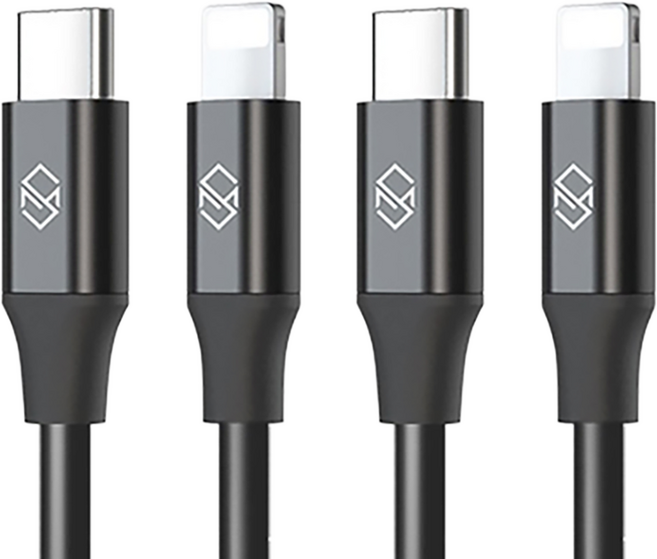 SINJIMORU C to Lightning PD 高速充電線, 2m, 黑色, 2個