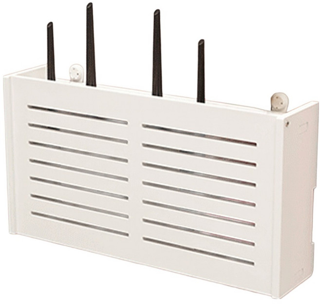 로커스 공유기 셋톱박스 와이파이 멀티탭 정리함 type1 L, 화이트, 1개