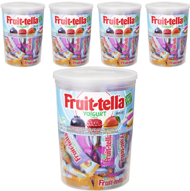 후르트텔라 요구르트향 츄잉캔디, 590g, 5개