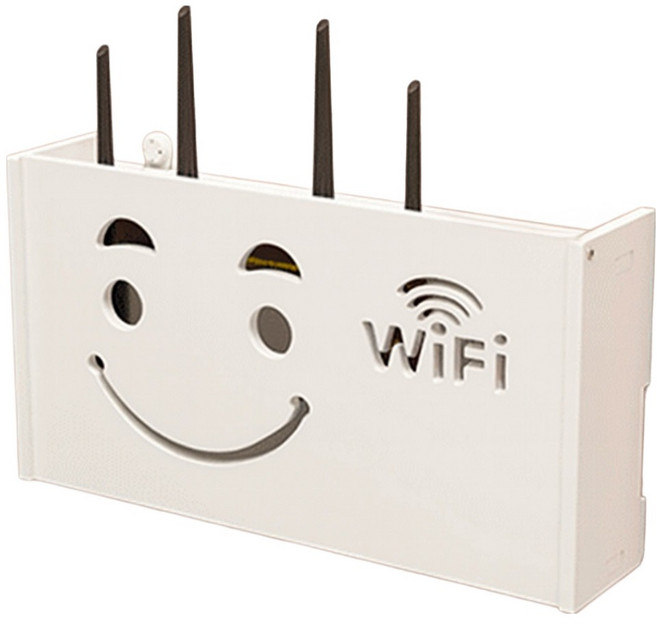 셋톱박스 공유기 벽걸이 수납함 05 큰 스마일, 1개