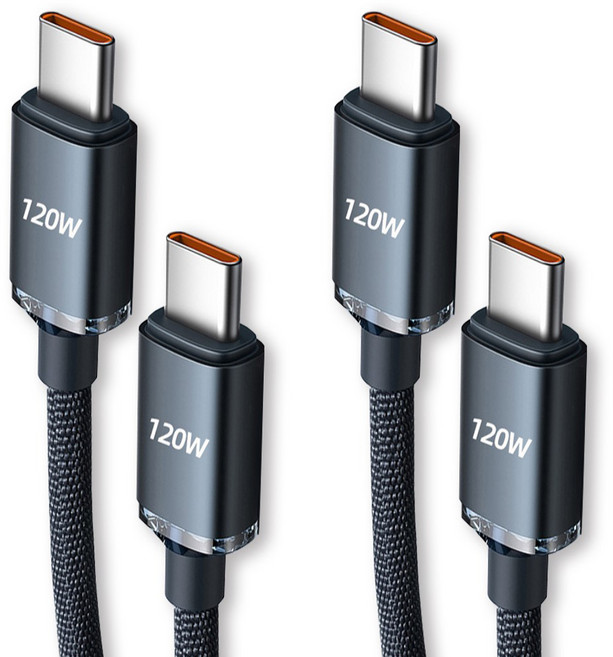 케이블메이커 E Maker 칩 120W C to C 초고속충전 PD 케이블, 블랙, 2개, 1m