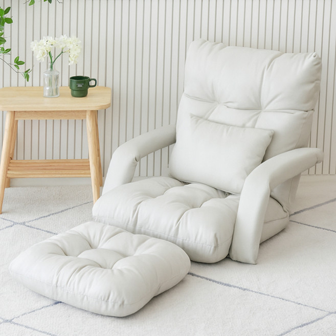 팬물산 이지라이프 6단 조절 패브릭 1인용 쇼파, 아이보리, 1개