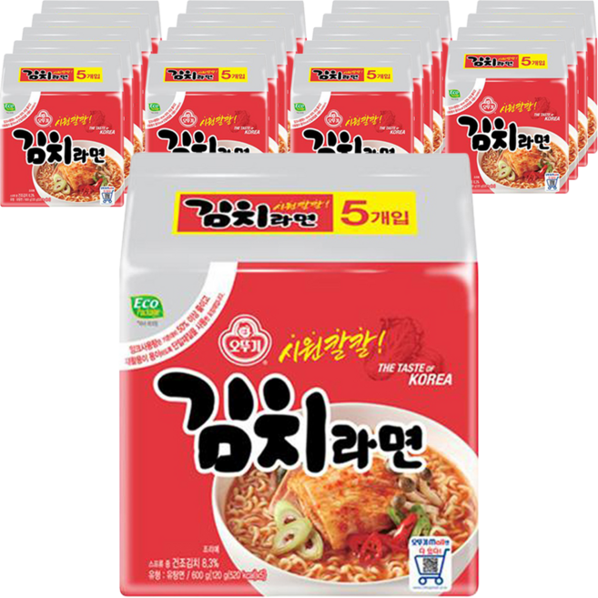 오뚜기 김치라면 120g, 100개