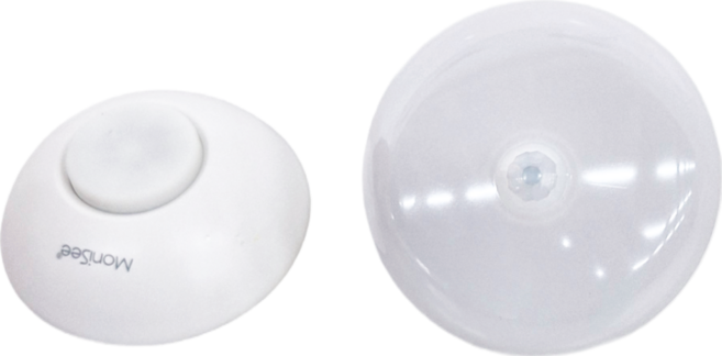 MoniSee 莫尼希 無線警報器門鈴 人體感應夜燈 D061143U 音樂響鈴 直徑65 x 62mm + 按鈕 直徑65 x 24mm 125g, 1組