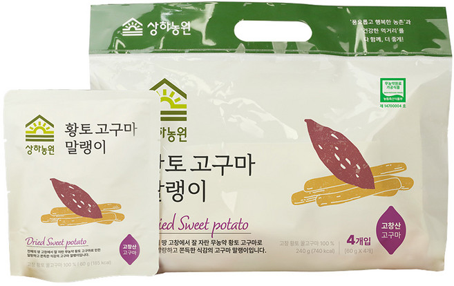 상하농원 고창 황토고구마 말랭이, 60g, 4개