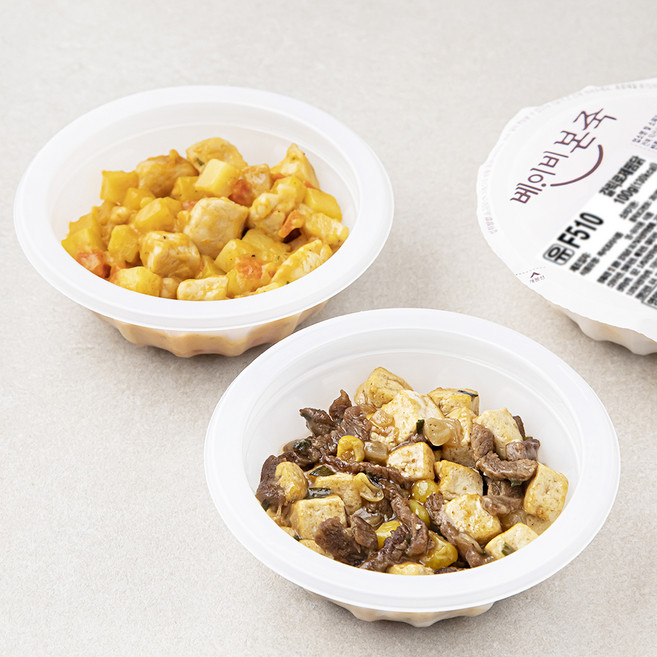 베이비본죽 반찬 한우 두부 강정 100g + 갈릭 로제 찜닭 100g A세트, 200g, 1세트