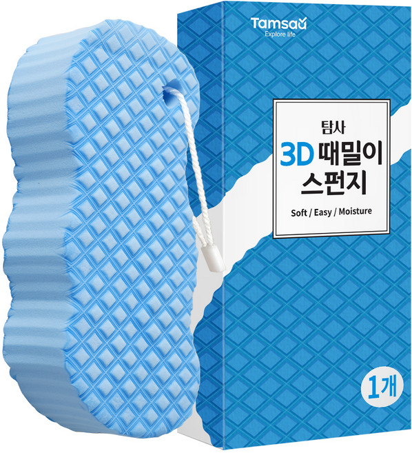 탐사 3D핏 매직 소프트 때밀이 스펀지, 1개, 1개입