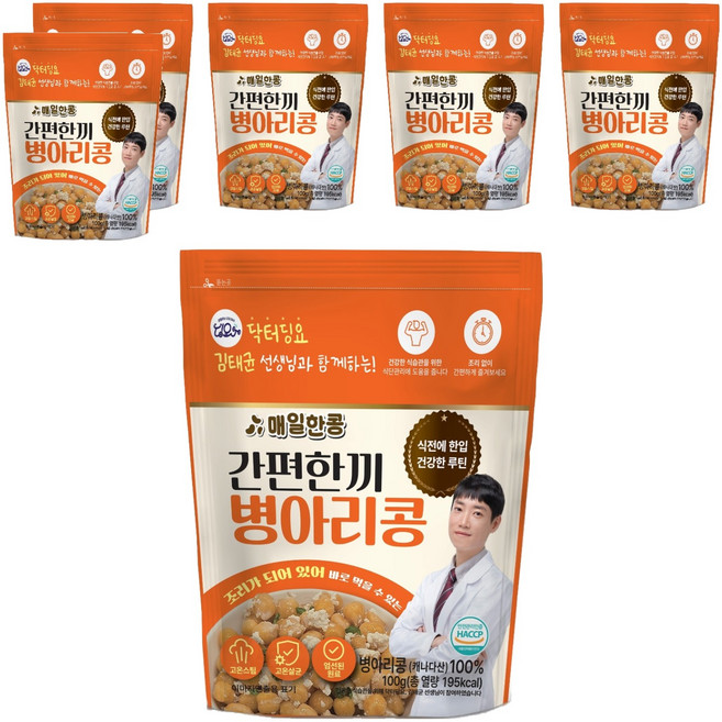 닥터딩요 김태균 선생님과 함께하는 매일한콩 간편한끼 병아리콩, 100g, 6개
