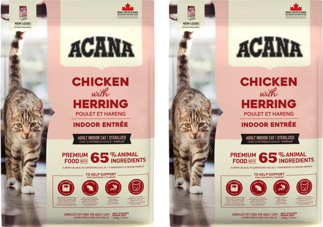 ACANA 愛肯拿 室內開胃貓糧, 放養雞肉 + 鯡魚 + 蔓越莓, 340g, 2包