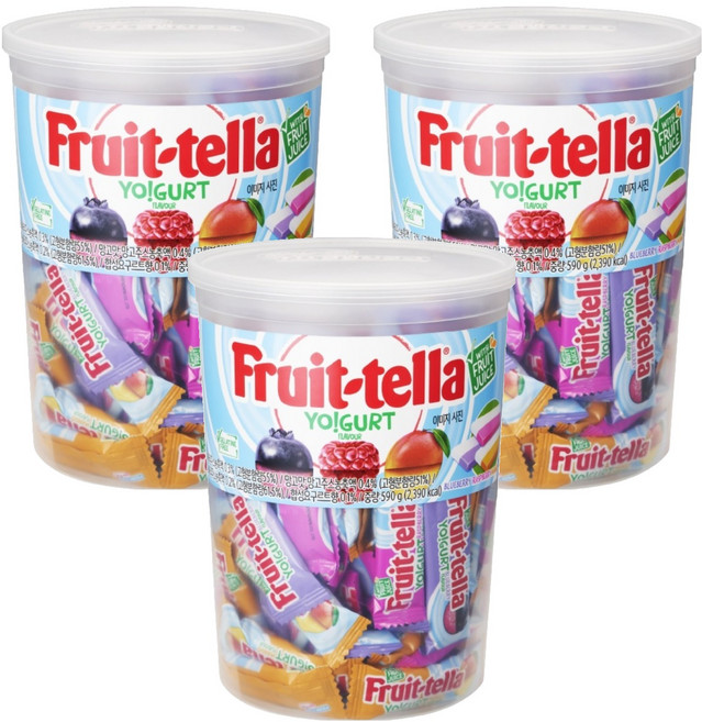 후르트텔라 요구르트향 츄잉캔디, 590g, 3개