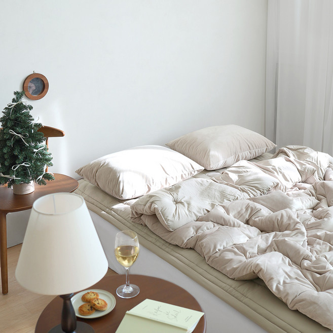 Snoozz 韓國製造 Mochi Mochi 超細纖維冬季鋪棉被, 榛果色