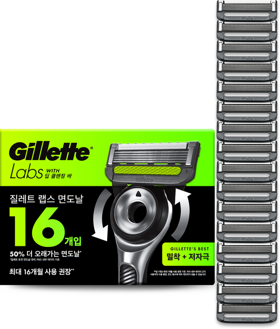 질레트랩스 정품 딥클렌징바 면도날, 16개입, 1개