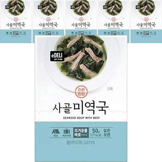 이델리 동림푸드 동결건조 사골미역국, 50g, 6개