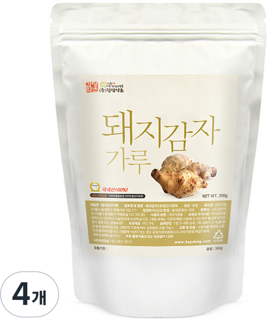 갑당약초 돼지감자 가루, 4개, 300g