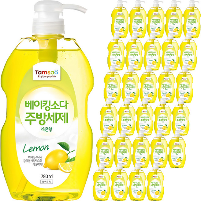 탐사 베이킹소다 주방세제 레몬향, 780ml, 40개