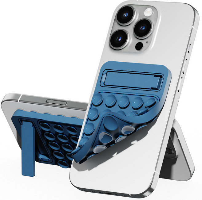 누아트 흡착패드 실리콘 양면 흡착식 멀티 부착 거치대, 네이비, 1개